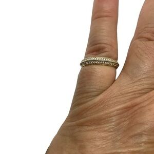 Gold over sterling silver CZ eternity ring